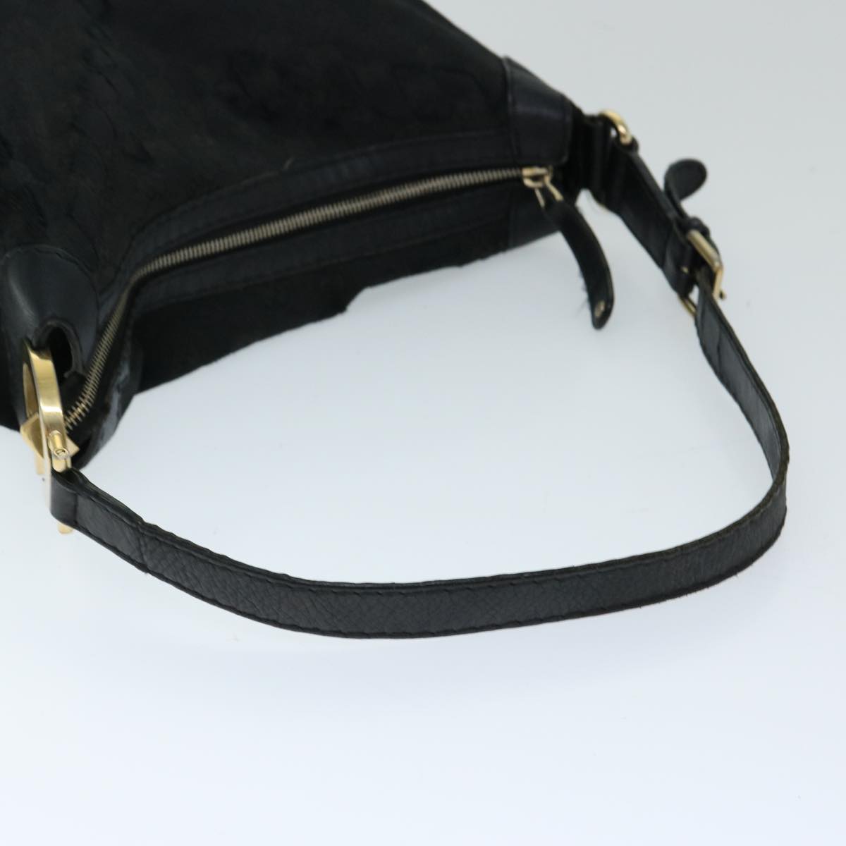 GUCCI GG Canvas Shoulder Bag Black 211810 Auth 69782