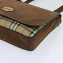 Burberrys Nova Check Business Bag PVC Leather 2way Beige Auth 69785-9