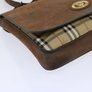 Burberrys Nova Check Business Bag PVC Leather 2way Beige Auth 69785-14