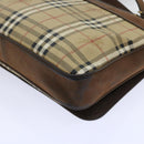 Burberrys Nova Check Business Bag PVC Leather 2way Beige Auth 69785-15