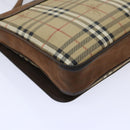 Burberrys Nova Check Business Bag PVC Leather 2way Beige Auth 69785-16