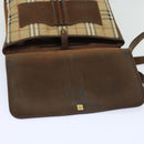 Burberrys Nova Check Business Bag PVC Leather 2way Beige Auth 69785-10