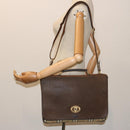 Burberrys Nova Check Business Bag PVC Leather 2way Beige Auth 69785-20