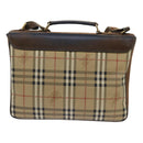 Burberrys Nova Check Business Bag PVC Leather 2way Beige Auth 69785-2
