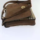 Burberrys Nova Check Business Bag PVC Leather 2way Beige Auth 69785-3
