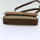 Burberrys Nova Check Business Bag PVC Leather 2way Beige Auth 69785-5