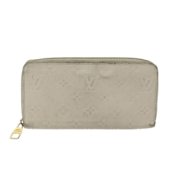 LOUIS VUITTON Monogram Empreinte Zippy Wallet Wallet Neige M60546 LV Auth 69792