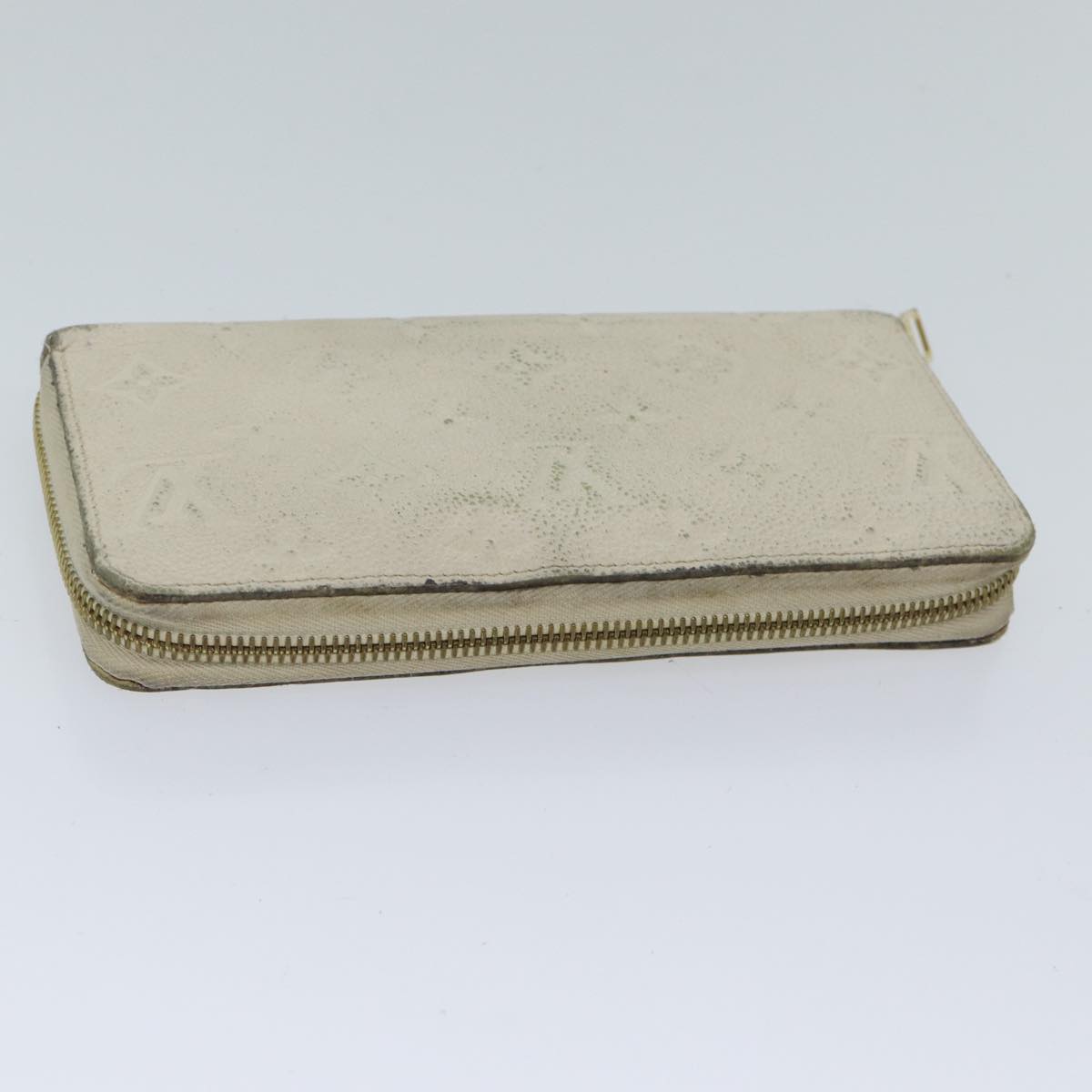 LOUIS VUITTON Monogram Empreinte Zippy Wallet Wallet Neige M60546 LV Auth 69792