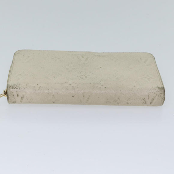 LOUIS VUITTON Monogram Empreinte Zippy Wallet Wallet Neige M60546 LV Auth 69792