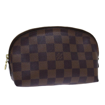 LOUIS VUITTON Damier Ebene Pochette Cosmetic PM Pouch N47516 LV Auth 69835