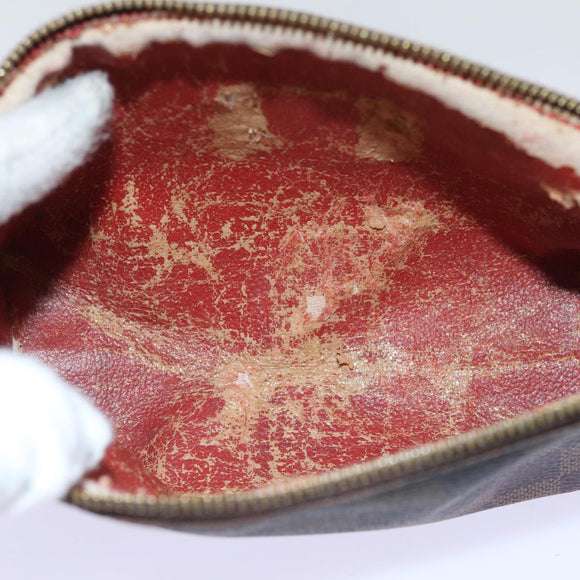 LOUIS VUITTON Damier Ebene Pochette Cosmetic PM Pouch N47516 LV Auth 69835