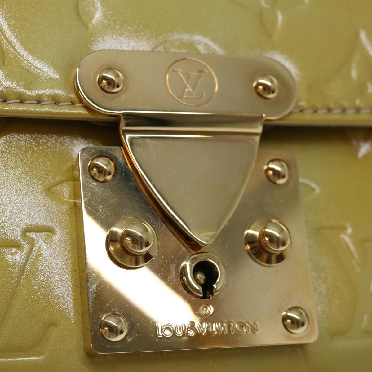 LOUIS VUITTON Monogram Vernis Spring street Hand Bag Gris M91029 LV Auth 69848