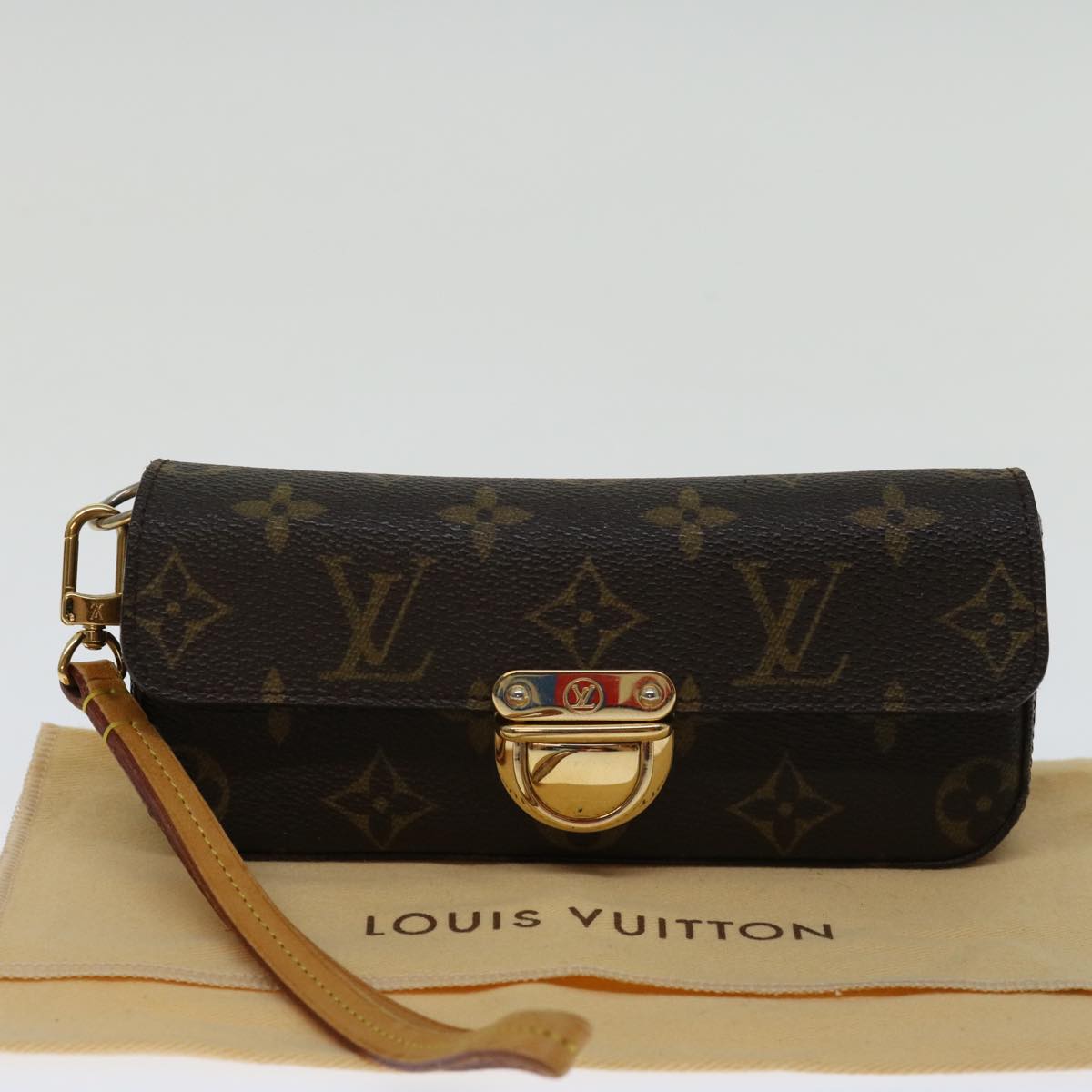 LOUIS VUITTON Monogram Pochette lagoon Glasses Case M60008 LV Auth 69851