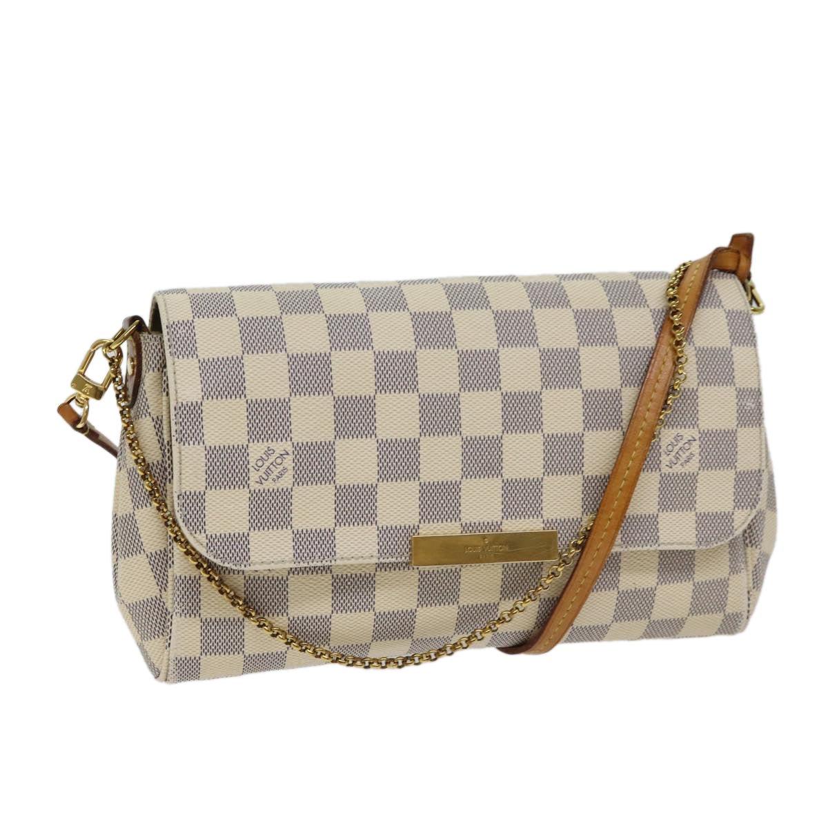 LOUIS VUITTON Damier Azur Favorit MM Shoulder Bag 2way N41275 LV Auth 69857