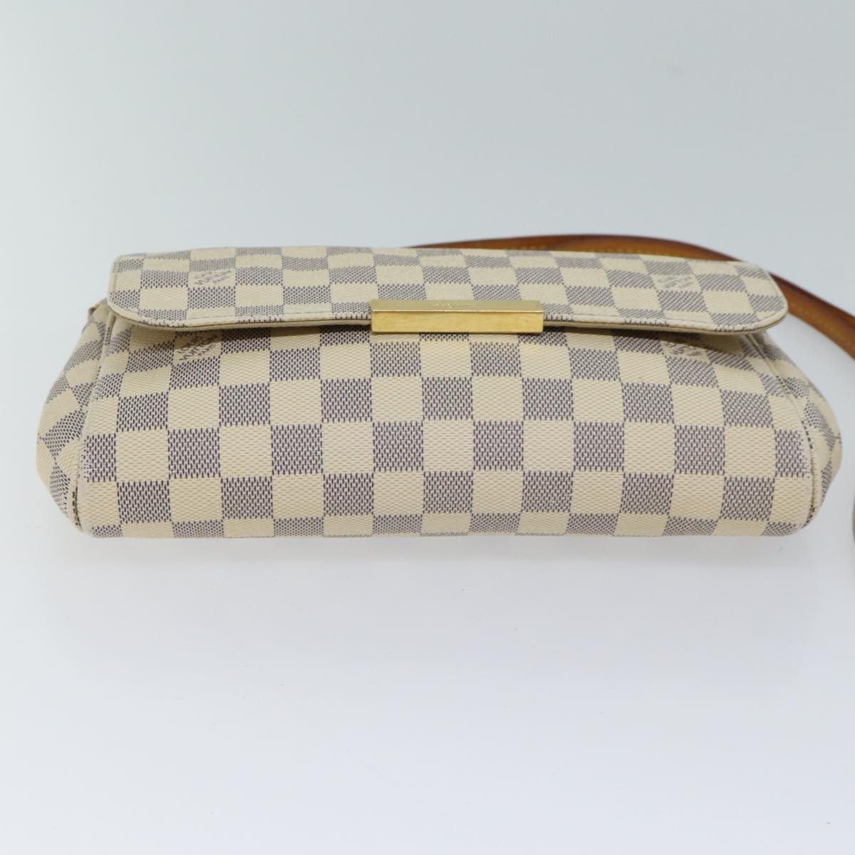 LOUIS VUITTON Damier Azur Favorit MM Shoulder Bag 2way N41275 LV Auth 69857