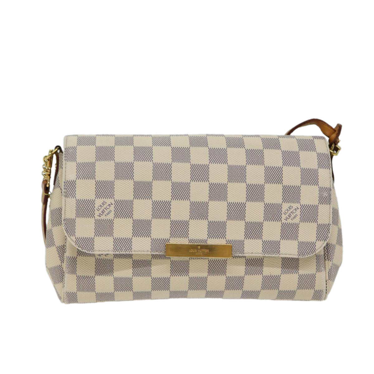 LOUIS VUITTON Damier Azur Favorit MM Shoulder Bag 2way N41275 LV Auth 69857