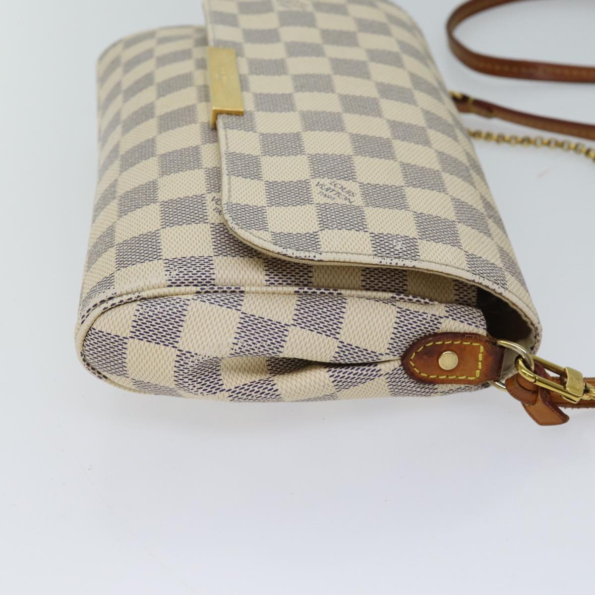 LOUIS VUITTON Damier Azur Favorit MM Shoulder Bag 2way N41275 LV Auth 69857