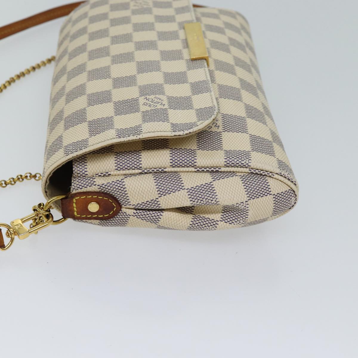 LOUIS VUITTON Damier Azur Favorit MM Shoulder Bag 2way N41275 LV Auth 69857