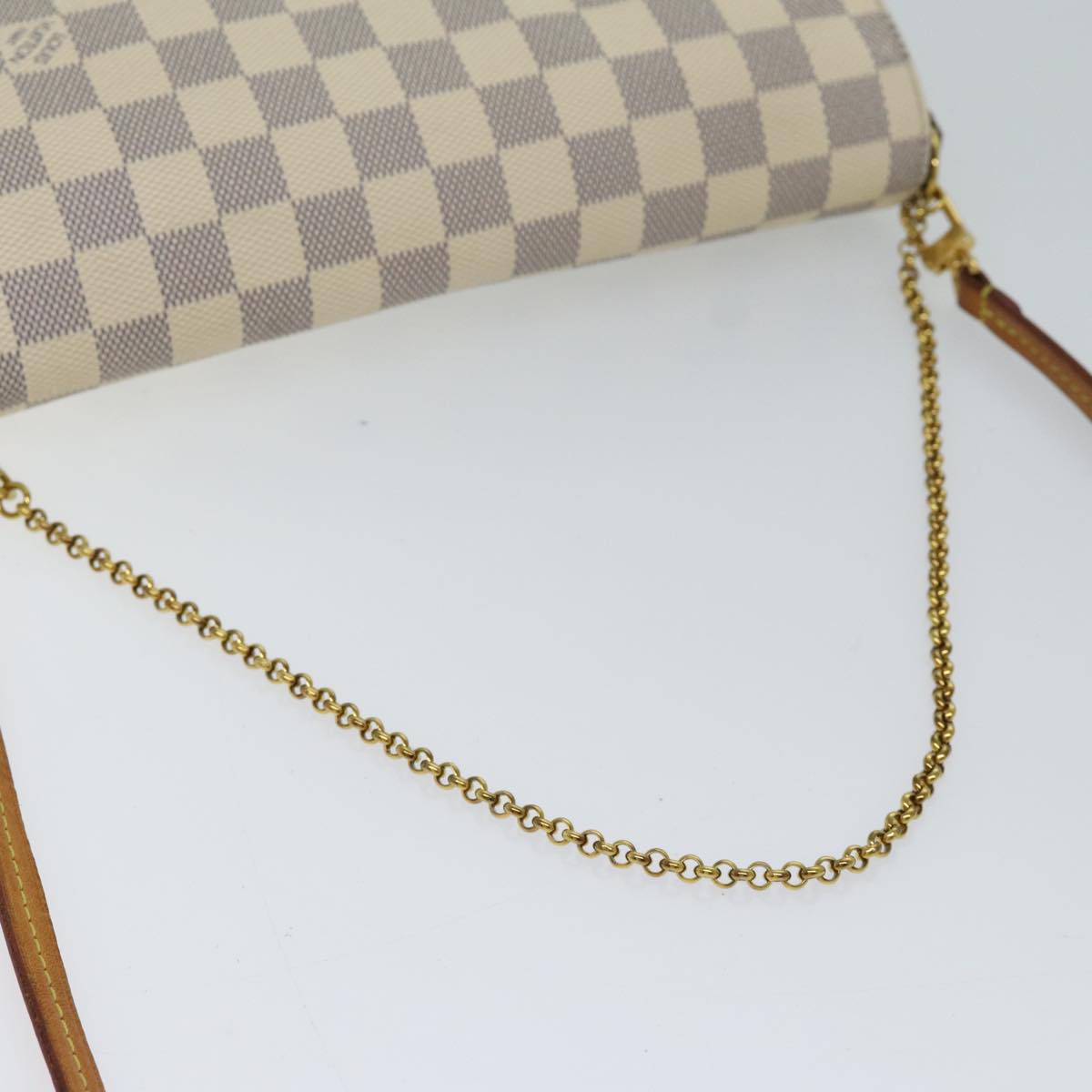 LOUIS VUITTON Damier Azur Favorit MM Shoulder Bag 2way N41275 LV Auth 69857