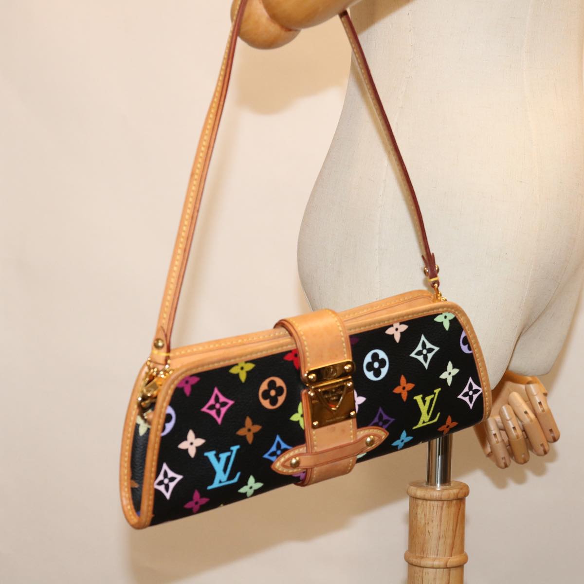 LOUIS VUITTON Monogram Multicolor Shirley Shoulder Bag Black M40050 Auth 69858A