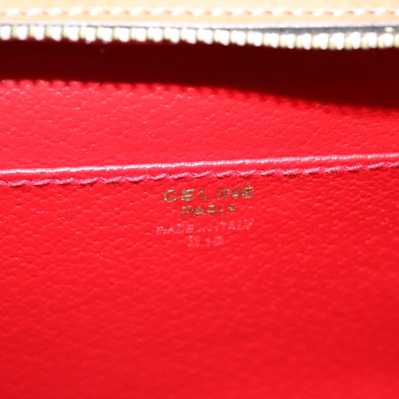 CELINE Hand Bag Leather 2way Beige Auth 69861