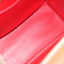 CELINE Hand Bag Leather 2way Beige Auth 69861-12