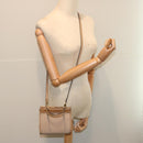 CELINE Hand Bag Leather 2way Beige Auth 69861-20