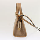 CELINE Hand Bag Leather 2way Beige Auth 69861-3