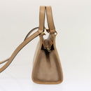 CELINE Hand Bag Leather 2way Beige Auth 69861-4