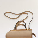 CELINE Hand Bag Leather 2way Beige Auth 69861-8