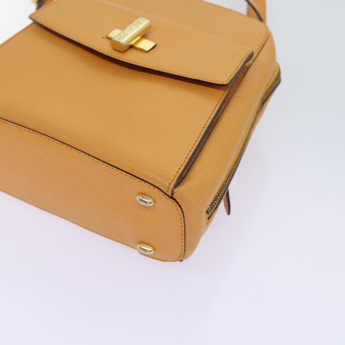 CELINE Backpack Leather Orange Auth 69872