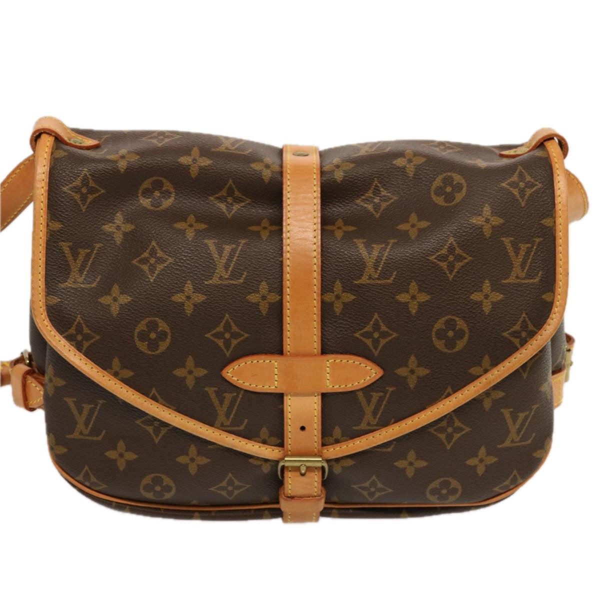 LOUIS VUITTON Monogram Saumur 30 Shoulder Bag M42256 LV Auth 69874A