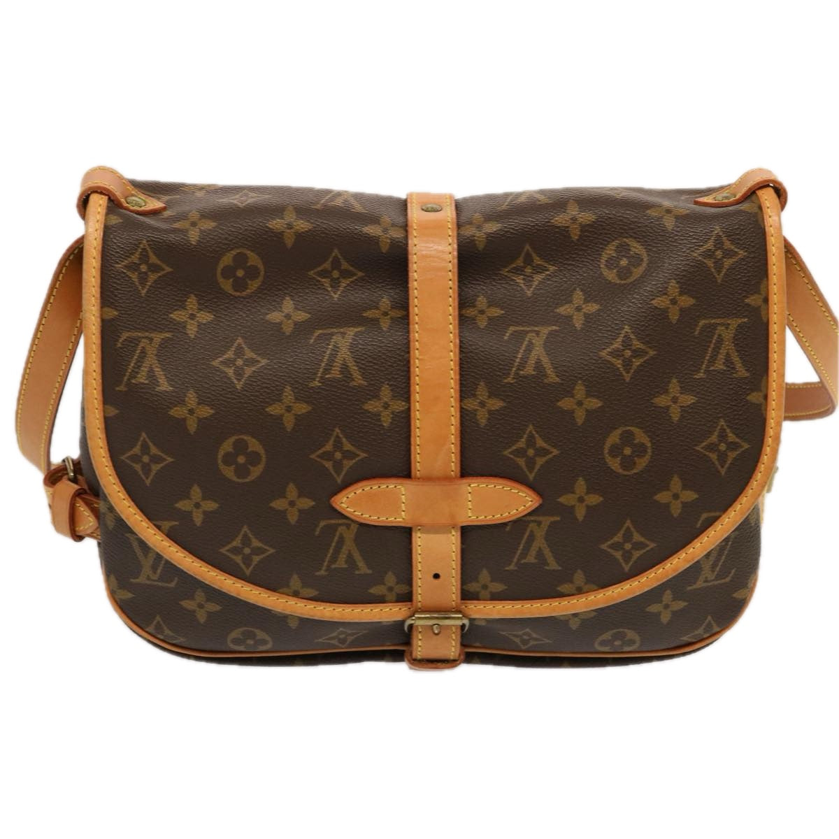 LOUIS VUITTON Monogram Saumur 30 Shoulder Bag M42256 LV Auth 69874A