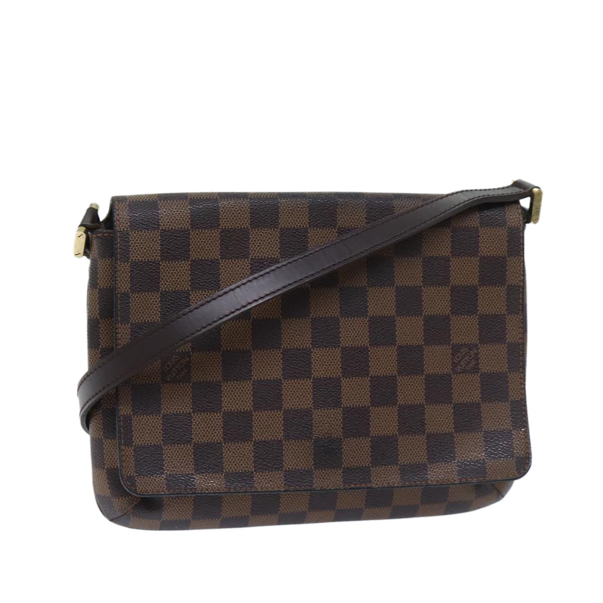 LOUIS VUITTON Damier Ebene Musette Tango Shoulder Bag N51301 LV Auth 69876