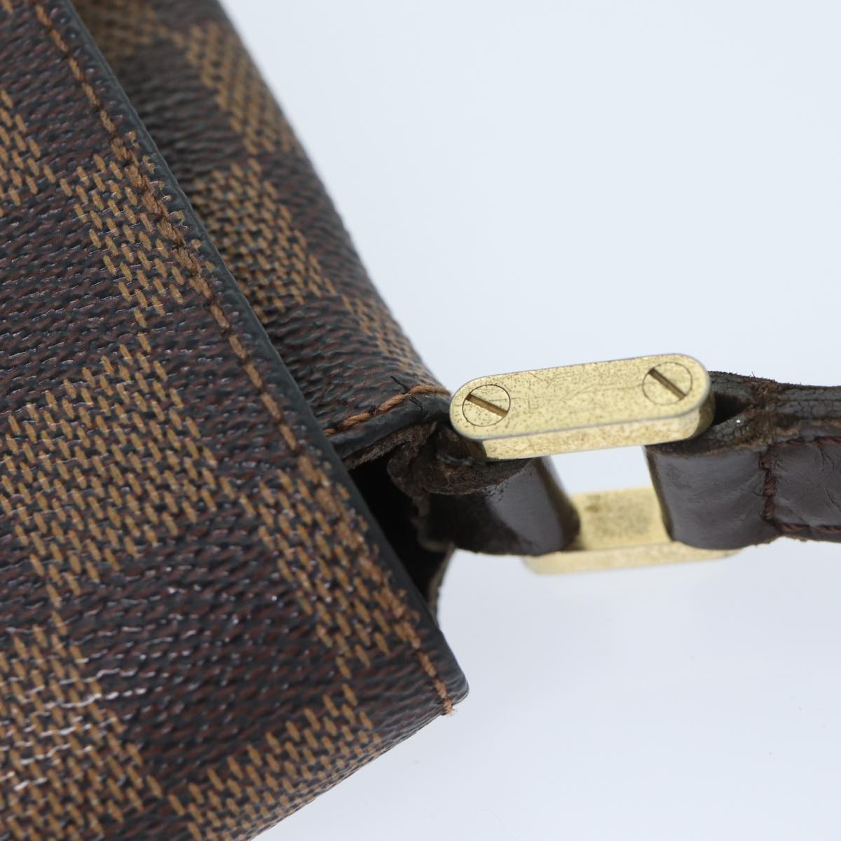 LOUIS VUITTON Damier Ebene Musette Tango Shoulder Bag N51301 LV Auth 69876