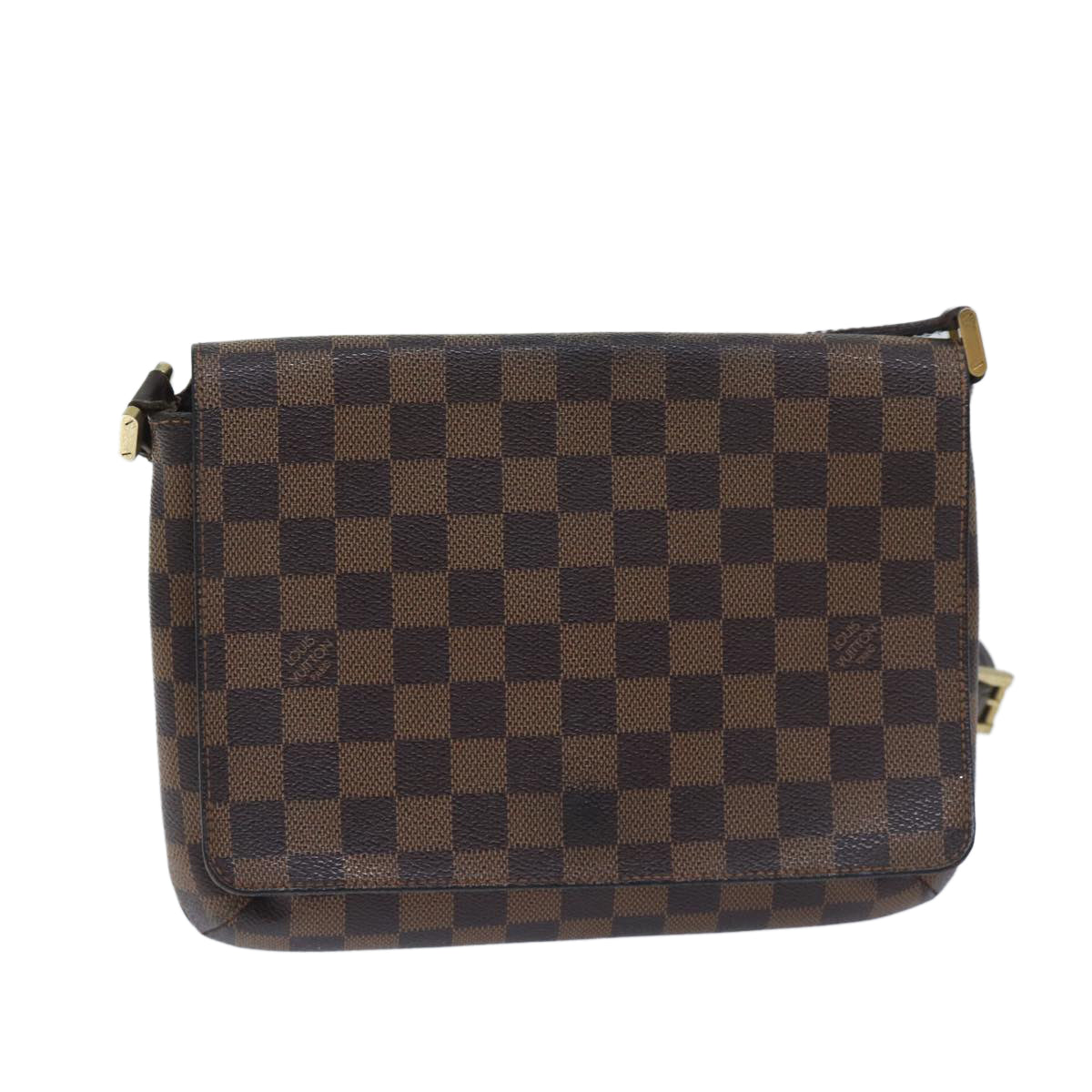 LOUIS VUITTON Damier Ebene Musette Tango Shoulder Bag N51301 LV Auth 69876