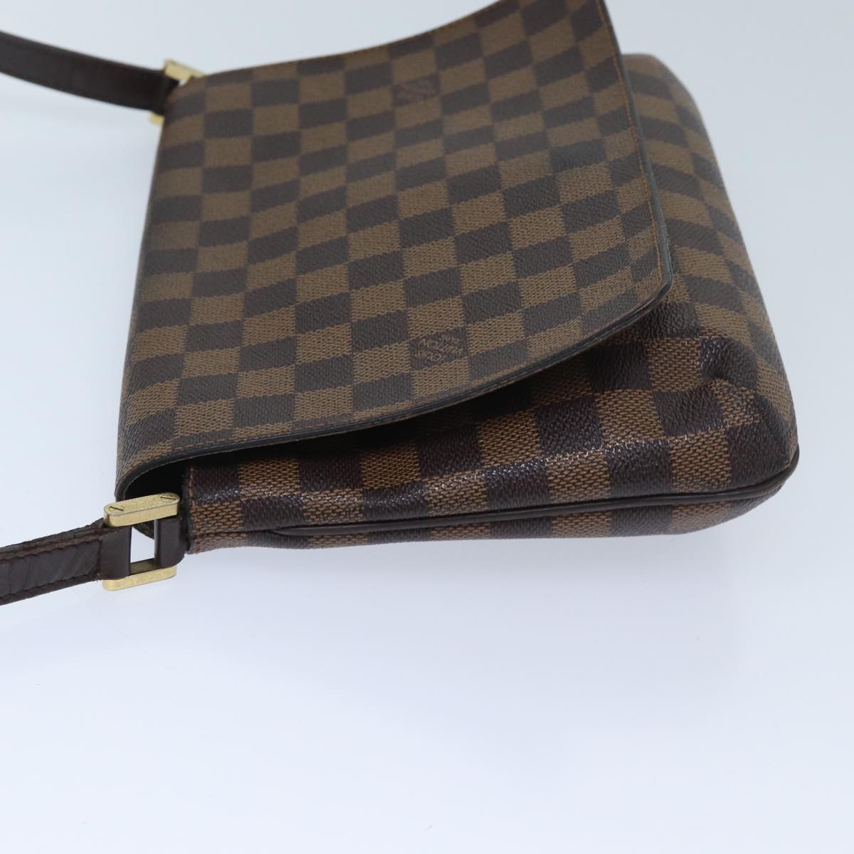 LOUIS VUITTON Damier Ebene Musette Tango Shoulder Bag N51301 LV Auth 69876