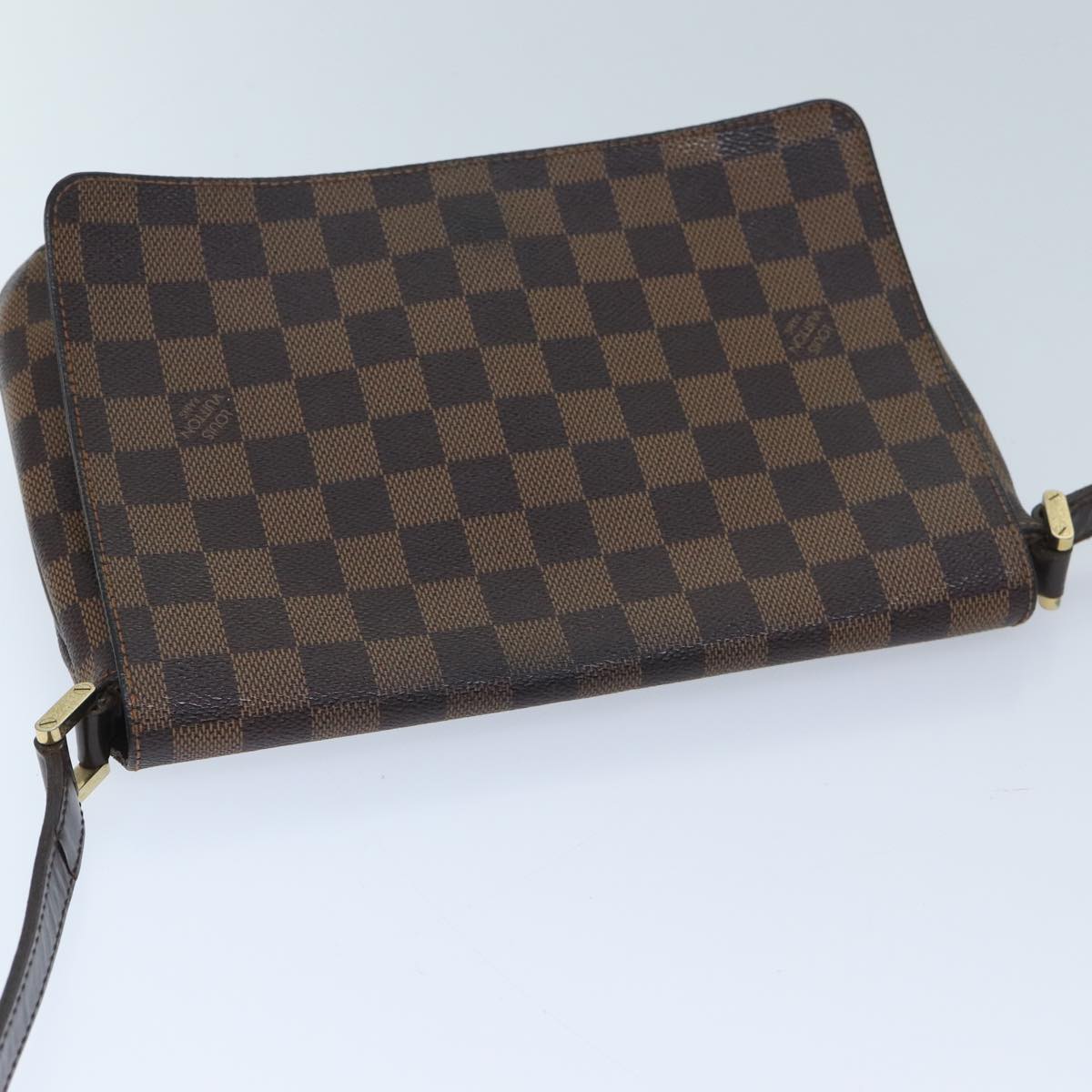 LOUIS VUITTON Damier Ebene Musette Tango Shoulder Bag N51301 LV Auth 69876