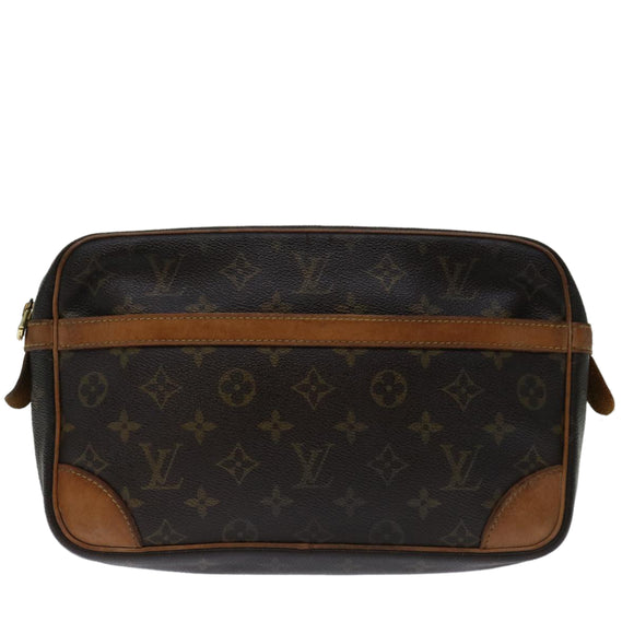 LOUIS VUITTON Monogram Compiegne 28 Clutch Bag M51845 LV Auth 69877
