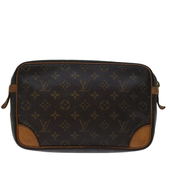 LOUIS VUITTON Monogram Compiegne 28 Clutch Bag M51845 LV Auth 69877