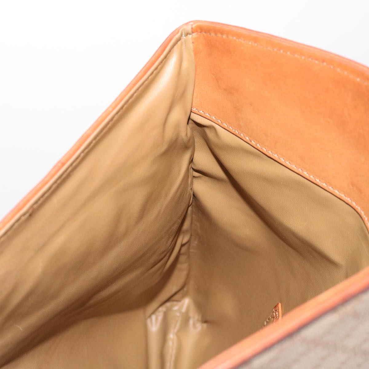 CELINE Macadam Canvas Clutch Bag PVC Beige Brown Auth 69882