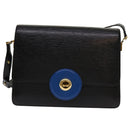 LOUIS VUITTON Epi Bicolor Free Run Shoulder Bag Black Blue M52415 LV Auth 69885-13