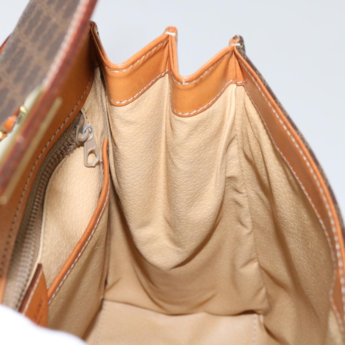 CELINE Macadam Canvas Hand Bag PVC Brown Auth 69890
