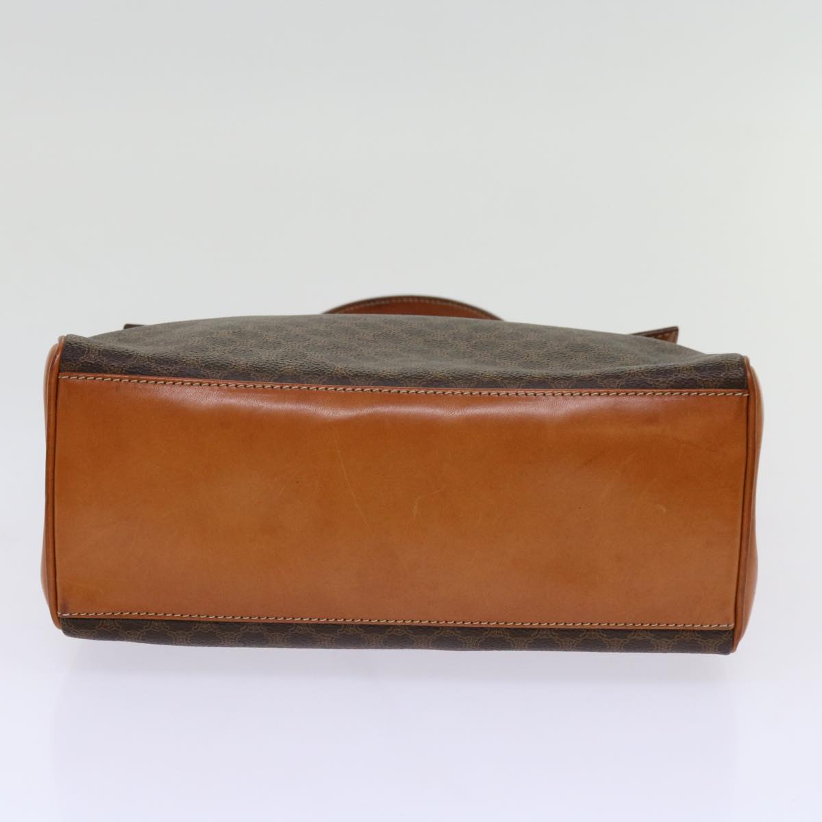 CELINE Macadam Canvas Hand Bag PVC Brown Auth 69890
