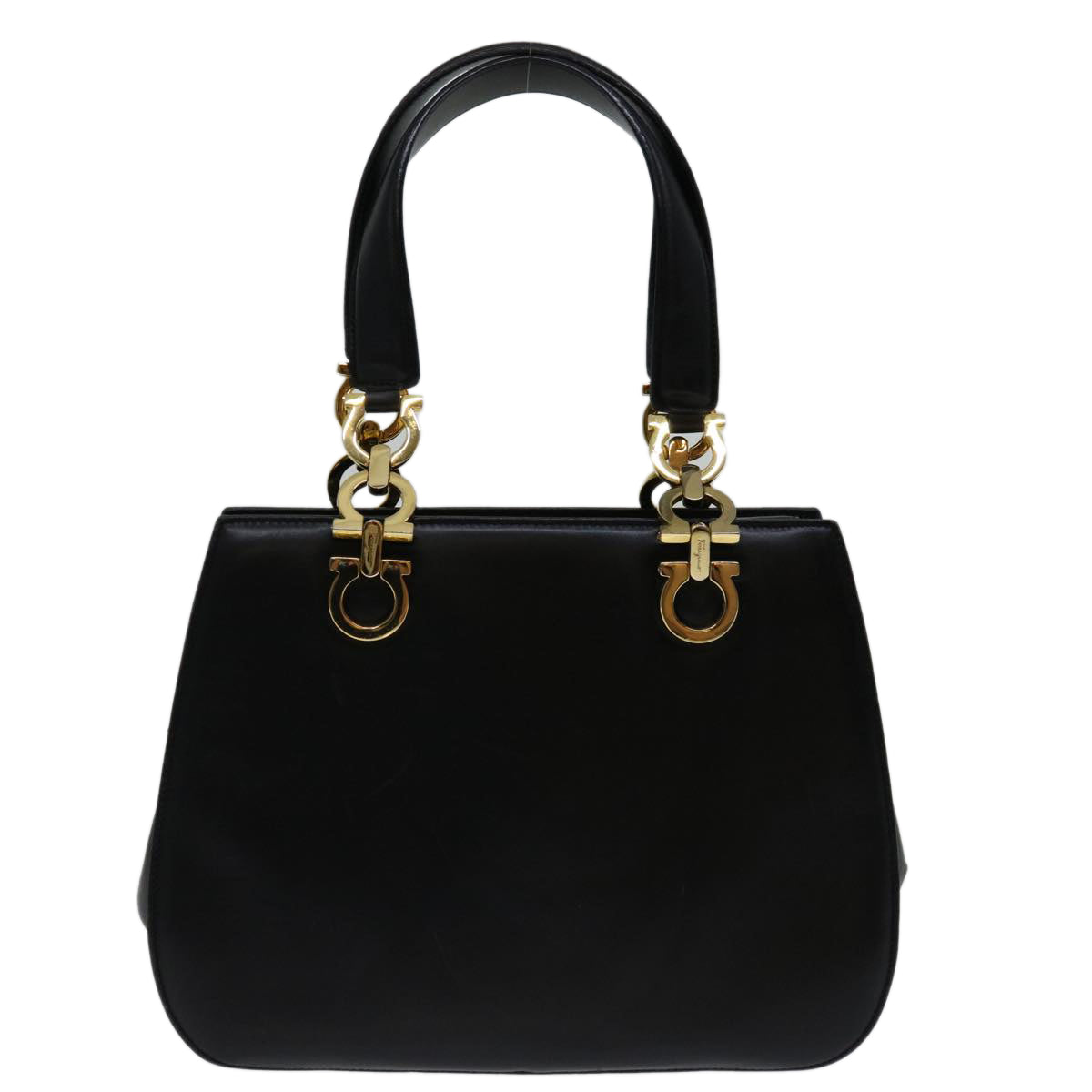 Salvatore Ferragamo Hand Bag Leather Black Auth 69894 - 0