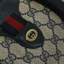 GUCCI GG Supreme Sherry Line Hand Bag PVC Navy Red 40 02 006 Auth 69897-19