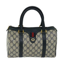 GUCCI GG Supreme Sherry Line Hand Bag PVC Navy Red 40 02 006 Auth 69897-13