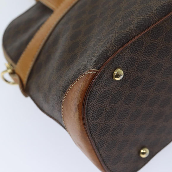 CELINE Macadam Canvas Hand Bag PVC 2way Brown Auth 69898