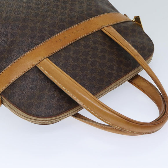 CELINE Macadam Canvas Hand Bag PVC 2way Brown Auth 69898