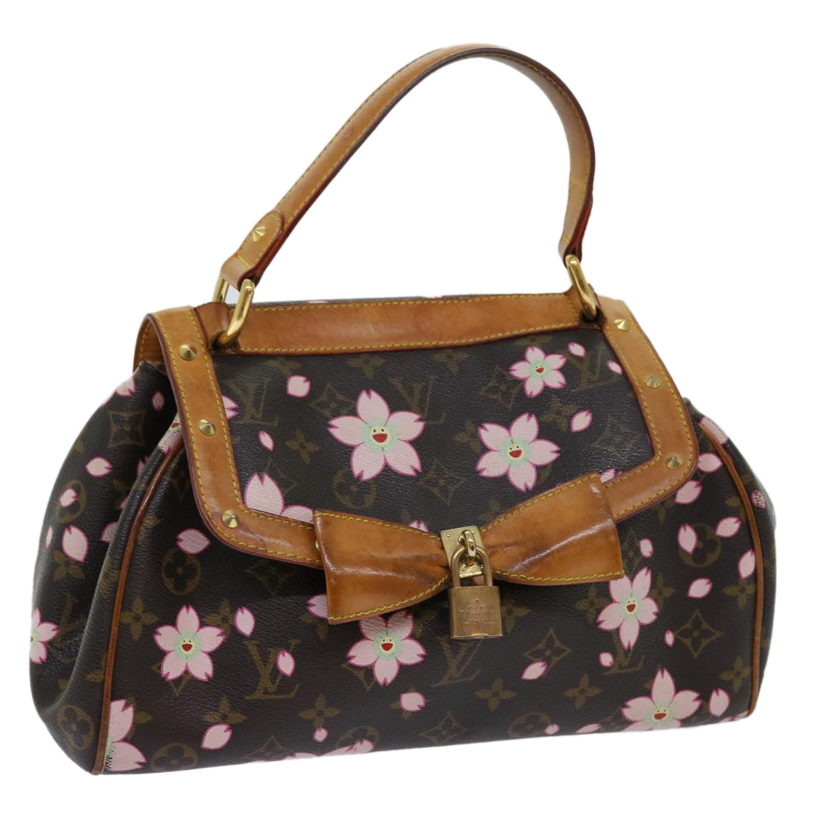 LOUIS VUITTON Monogram Cherry Blossom Sac Retro PM Hand Bag M92012 Auth 69900